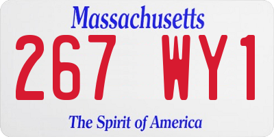 MA license plate 267WY1