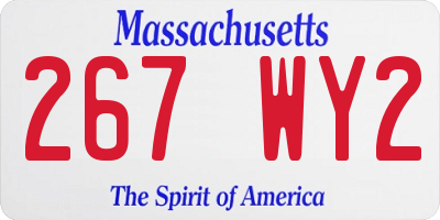 MA license plate 267WY2
