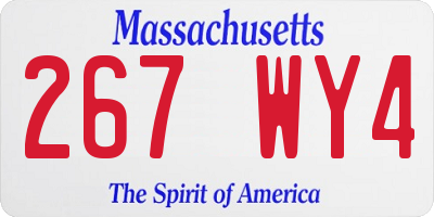 MA license plate 267WY4