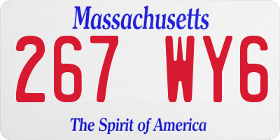 MA license plate 267WY6