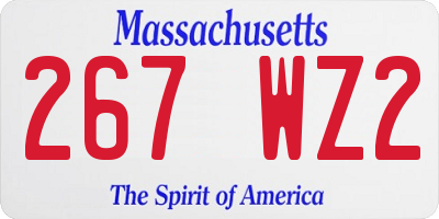 MA license plate 267WZ2