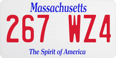 MA license plate 267WZ4