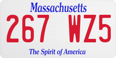 MA license plate 267WZ5