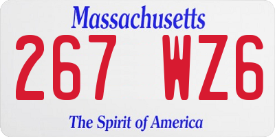 MA license plate 267WZ6