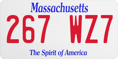 MA license plate 267WZ7