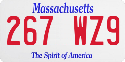 MA license plate 267WZ9