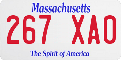 MA license plate 267XA0