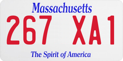 MA license plate 267XA1