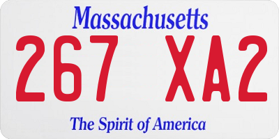 MA license plate 267XA2