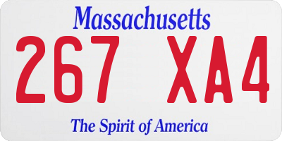 MA license plate 267XA4