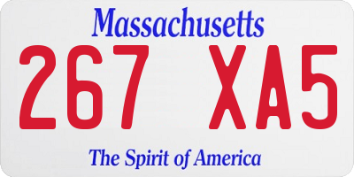 MA license plate 267XA5