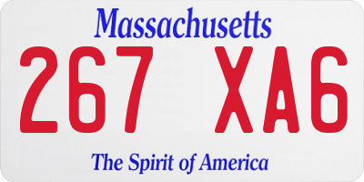 MA license plate 267XA6