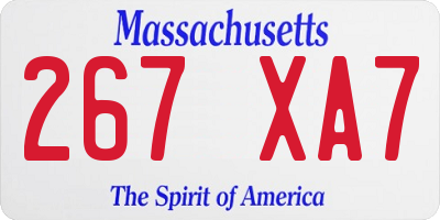 MA license plate 267XA7