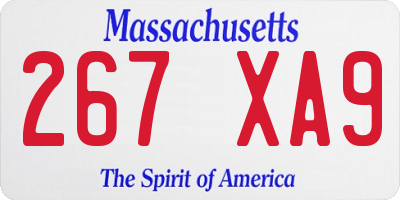 MA license plate 267XA9
