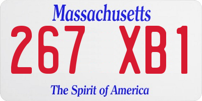 MA license plate 267XB1