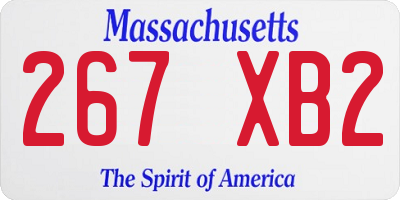 MA license plate 267XB2