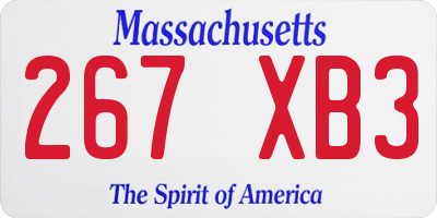 MA license plate 267XB3