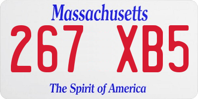 MA license plate 267XB5