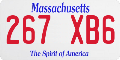 MA license plate 267XB6