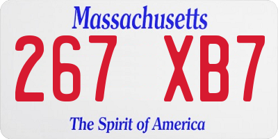 MA license plate 267XB7