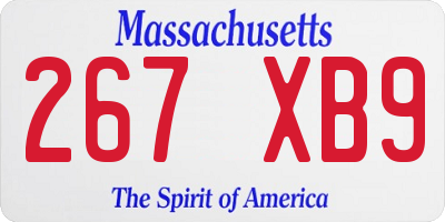 MA license plate 267XB9