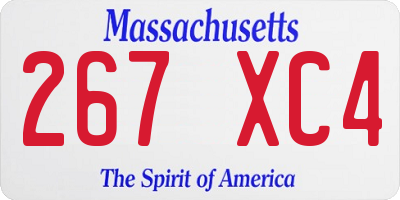 MA license plate 267XC4