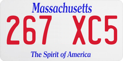 MA license plate 267XC5