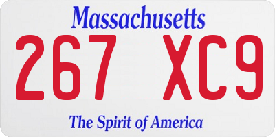 MA license plate 267XC9