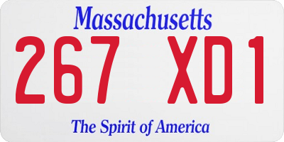 MA license plate 267XD1