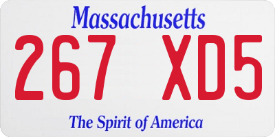 MA license plate 267XD5
