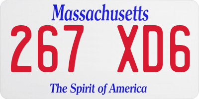 MA license plate 267XD6