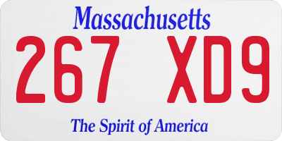 MA license plate 267XD9