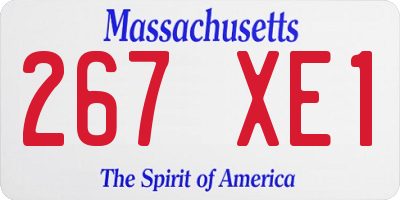 MA license plate 267XE1