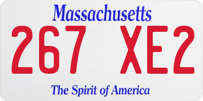 MA license plate 267XE2