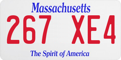 MA license plate 267XE4