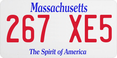 MA license plate 267XE5