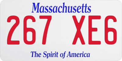 MA license plate 267XE6