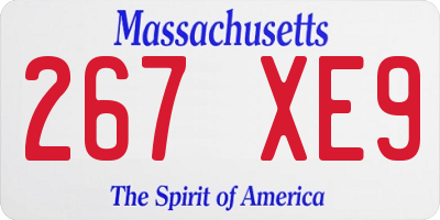 MA license plate 267XE9