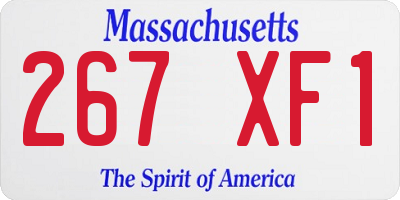 MA license plate 267XF1