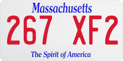 MA license plate 267XF2