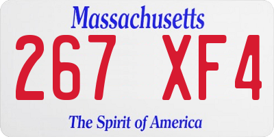 MA license plate 267XF4
