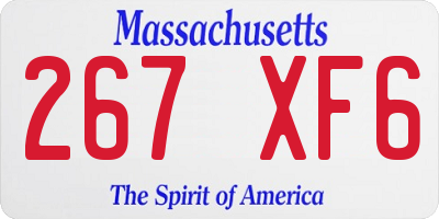MA license plate 267XF6