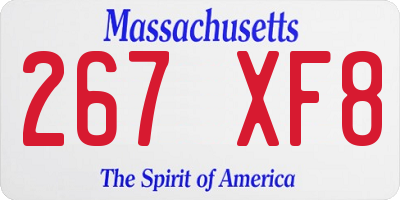 MA license plate 267XF8