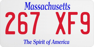 MA license plate 267XF9
