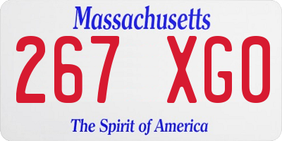 MA license plate 267XG0