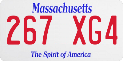 MA license plate 267XG4