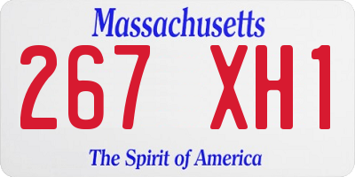 MA license plate 267XH1
