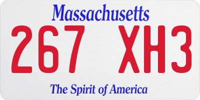 MA license plate 267XH3