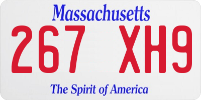 MA license plate 267XH9