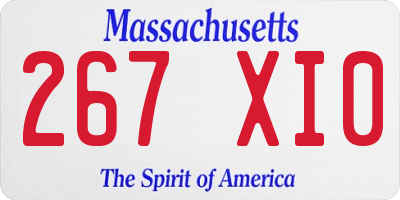 MA license plate 267XI0